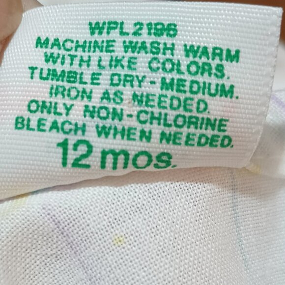 Healthtex Embroidered Lollipop Romper 12M Vtg White Pastel Short Ruffle Sleeve - Picture 7 of 7